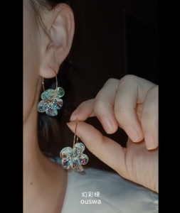 Dreamy Flower Earrings Ins Girl 14K Gold Plated Copper Earring Hoops Colorful Floral Crystal Fashion Jewelry for Women