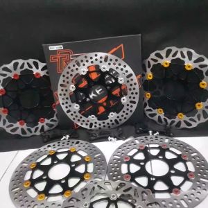 Piringan Disk Cakram Depan Variasi Lebar 260mm Plus Breket Beat Scoopy Vario Genio Bulat & Gerigi
