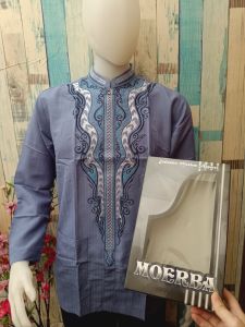 Steve Richard MOERBA Baju Koko Bordir Badan BONUS DUS Lengan Panjang BSW Dobby M L XL