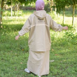 Jas hujan wanita setelan rok
