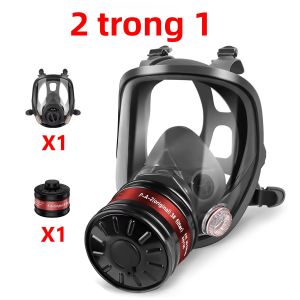 Mặt Nạ Phòng Độc Toàn Mặt Với Bộ Lọc 40mm Để Bảo Vệ Hóa Chất Khí Hữu Cơ Phòng Thủ Công Tác Sinh Tồn Mặt Nạ Phòng Độc Hóa Chất