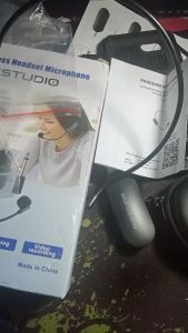 COD TaffSTUDIO mik mic Microphone Wireless Clip on jarak jauh imam sholat bando headset 2.4G 2 PCS