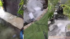 เครื่องสร้างควัน รุ่น10หัว/6หัว ทำหมอกอัตโนมัติ พร้อมไฟLED อุปกรณ์ตกแต่งสวน น้ำพุฮวงจุ้ย ทำหมอก น้ำพุบ่อปลา