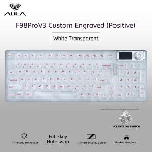 AULA | AULA F98 Pro V3 TFT Screen Tri-Mode Wireless Mechanical Keyboard RGB Backlit Hot-swap Gasket Structure 98% Layout Transparent Ke