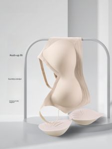 AIMO | aimo Seamless Thin Womens Bra Prevents Sagging Jelly Strip Design No Underwire V-Neck Style Nylon Material Youthful Spring Collection