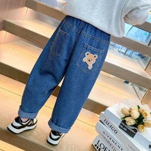 Girls Jeans Casual Autumn Style Childrens Fashionable Denim Pants Baby Casual Long Trousers Small Coconut King Brand