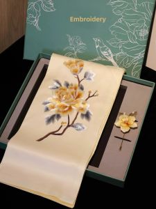 MOSHU | Intangible Cultural Heritage Handmade Embroidery Scarf and Brooch Gift Set