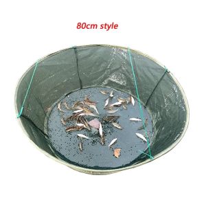 New Foldable Fishing Net 80/100CM Hand Cast Cage Loose Mouth for Catching Fish Shrimp Crab Minnows & Lobsters Crab Nets