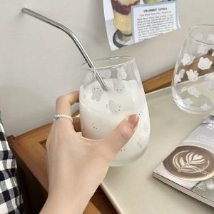 Miffy | Cute Miffy Rabbit Printed Glass Tumbler Large Capacity Water Cup for Hot Tea Milk Coffee Juice Wine Gift for Best Friend