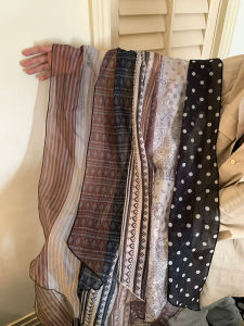 Korean Style Long Rectangle Scarf Womens Artistic Thin Neck Scarf Tassel Accessory for Spring Autumn Summer Fashionable