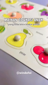 DRMN31 Mainan Puzzle Kayu Anak Mainan Edukasi Huruf Angka Puzzle Knob Huruf Angka & Hewan