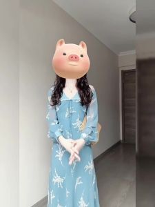 NIUVIES | Đầm Dài Tay Ôm Eo Hoa Pháp Màu Xanh