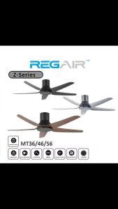 REGAIR Z Series Ceiling Fan 5 Blades DC Motor Remote Control 56 Inch Kipas Siling BATHKITCHZ