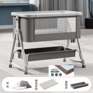 Baby Crib Portable Foldable Newborn BB Bed Portable Bassinet Milk Spilt Prevent Dual-Use Babies Bed Patchwork Large Bed