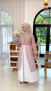 Delova Wardrobe - OUTER ZAINA Brukat Modern Vintage Bordir Premium Outfit Atasan Wanita Rompi Tali Renda Luaran Baju Pakaian Tulle Tile Lace Brokat Prada Viral Lebaran Raya Kebaya Kondangan Wisuda Kekinian Simple Elegan Chinese