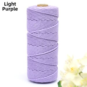 Colorful Cotton Rope 3mm for Handcraft Weaving Materials Tapestry Binding Decorative Rope DIY Home Sewing Accessories