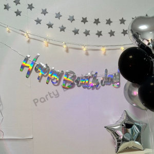 ลูกโป่งกลิตเตอร์พร้อมธง balloons ชุดลูกโป่งมุก ตกแต่งงาน วันเกิด ธงวันเกิด ลูกโป่งเมทัลลิก ตกแต่ง วันเกิด ส่งสินค้าทุกวัน