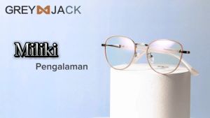 Grey Jack Frame Kacamata Semi Oval Bahan Metal Ringan dan Kokoh Bisa Minus Antiradiasi Blueray Photocromic 8729
