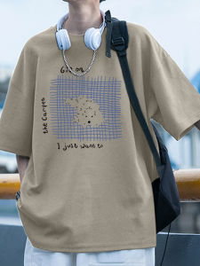 เสื้อยืดแขนสั้นคอตตอนแท้สไตล์อเมริกัน ทรงหลวม สำหรับผู้ชาย ฤดูร้อน แฟชั่นเสื้อยืดแขนสั้น ทรงเข้ารูป ลำลอง ระบายอากาศได้ดี