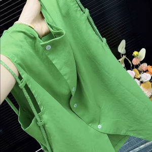 Áo Vest Không Tay Màu Vàng Thời Trang Mùa Hè Cỡ Lớn Thiết Kế Độc Đáo Sang Trọng Áo Vest Không Tay Cỡ Lớn Cho Phụ Nữ Mũm Mĩm