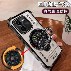 เคสโทรศัพท์ป้องกันการตกหล่นแบบครอบคลุมทั้งตัว พร้อมขาตั้ง สำหรับ iQOOZ9X VivoiQ00Z9X V2353A ซิลิโคนนุ่มพร้อมฟิล์มเลนส์ ป้องกันการตกหล่น 5G รุ่นใหม่