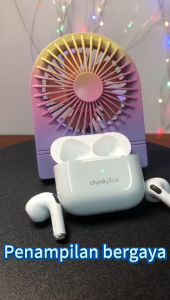 Earphone Bluetooth Nirkabel Leneve Thinkplus Headphone HIFI Headset Olahraga Stereo dengan Mikrofon Earbud Panggilan HD dengan Kotak Pengisi Daya