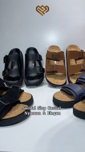 SANDAL SLOP CASUAL - SANDAL CASUAL PRIA WANITA - SANDAL SLIDE CASUAL - SANDAL FOOTBED CASUAL VINTAGE