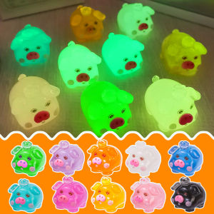 เครื่องประดับโมเดลตัวจิ๋วรูปหมูขนาดเล็กเรืองแสง10ชิ้นเรซินเรืองแสงในที่มืดภูมิทัศน์ขนาดเล็กของมอสหมูขนาดเล็กนางฟ้าตกแต่งบ้านสวน