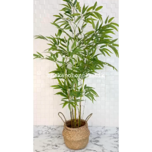 Tanaman Imitasi Pohon Hias Daun Bambu Hijau Semilatex Cover Purun Belly Small Hiasan Rumah Dekorasi Sudut Ruang