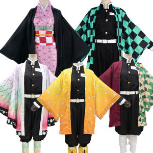 Carlanisa Anime Demon Slayer Costume Kimetsu no Yaiba Outfit Cosplay Kamado Tanjirou Nezuko Cosplay Halloween Party