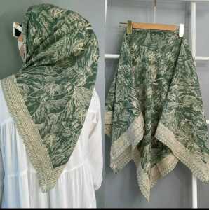 READY STOK HIJAB MOTIF PEMANDANGAN HIJAU TERBARU VOAL PREMIUM 2023