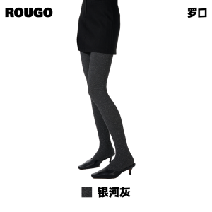 Rougo Grey Shiny Silk Womens Tights Spring Autumn Style Slimming Leggings Silver Thread Miu System Chinese Manufacturer