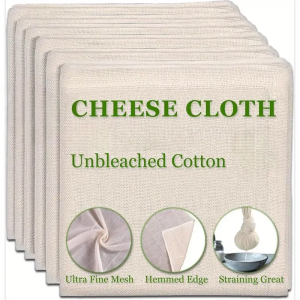 3pcs 100% Unbleached Cheese Cloths 50.8x50.8cm Hemmed Edge Reusable for Straining Yogurt & More (Grade 100)
