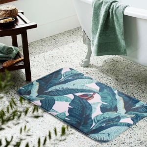 VIKAMA Modern Ins Style Plant Carpet Home Living Room Bedroom Bathroom Water Absorbing and Anti Slip Mat Home Decor