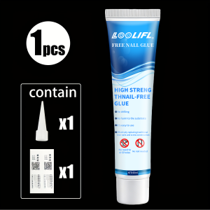 LOOLIFL | Heavy Duty Nail Free Glue Super Glue All-purpose Sealant Quick Drying Ultra Strong Adhesive Glass Wall Hanging Furniture Fixing