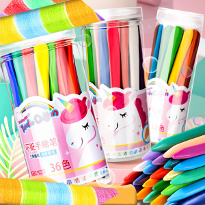 12/24/36 Colors Plastic Crayons Non-Toxic Not Dirty Coloring Set Hand Drawing Art Stationery