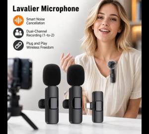 Lavalier Wireless Microphone Audio Video Recording Noise Reduction Mic Type-C Plug and Play Lapel Mic For Smartphones Computers