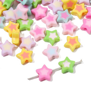 ลูกปัดรูปดาวสอง 10มม 30ชิ้น คอสำหรับเครื่องประดับ DIY เครื่องประดับต่างหูสร้อยข้อมือสร้อยคอ
