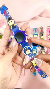 Promo!!! Jam Tangan Anak LED lampu Labubu Display Digital Strap Tali Rubber Tombol Lampu