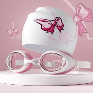 Waterproof Silicone Swimming Cap for Women High Aesthetic Long Hair Special Protection Large Comfort No Head Tightening Fashionable Korean Version Set