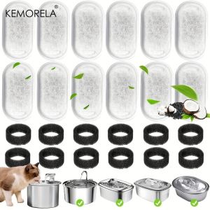12PCS Cat Water Fountain Activated Carbon Sponge Filters for Stainless Steel Water Dispenser Pet Healthy Water Care Accessory