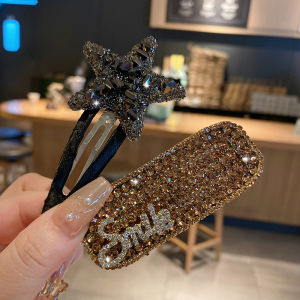 Kẹp Tóc Kim Cương Lấp Lánh Super Sparkling Full Rhinestone Kẹp Tóc Mái Lệch Kẹp Tóc Nữ Phụ Kiện Tóc Thời Trang Hợp Kim Đính Đá Quý