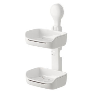 LANJIAOLUO | Wall Mounted Suction Soap Holder Dual Layer Drainage