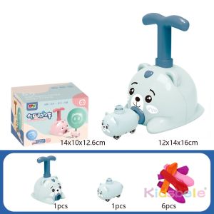 Indoor Outdoor Educational Toy Hand Pressed Air Powered Compressed Balloon Car DIY Toy Launcher Manual Pump Vehicle Party Gift