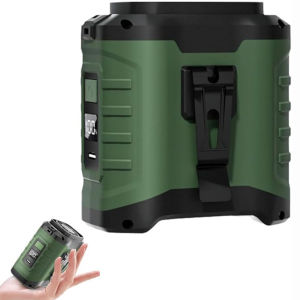 Portable Waist Fan with 10000mAh Power Bank LED Lighting Hanging Neck Fan 5 Speed USB Fan Clip Cooling Fan for Outdoor Working