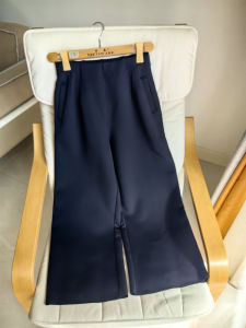 กางเกงขายาวทรงตรงผ้าฝ้ายอากาศใหม่ฤดูใบไม้ร่วงปี 2023 ทรงเข้ารูปสำหรับผู้หญิง Pure Yuan B@U Jeloud กางเกงขายาวทรงตรง