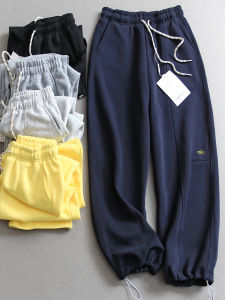 Elegant High Waist Wide Leg Pants Womens Casual Trousers Floor-Length Drawstring Elastic Waist Sports Style Autumn New Arrival