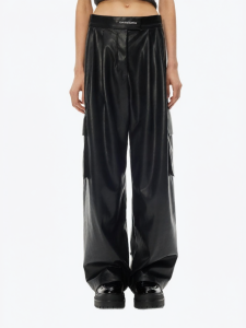 ANN ANDELMAN | Black Straight Trousers Pressed Waist Cargo Style