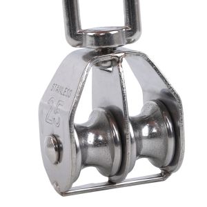 Stainless Steel Pulley M15/M25 Single/Double Wheel Swivel Lifting Rope Pulley Set Lifting Wheel Tools Wire Rope Crane Pulley