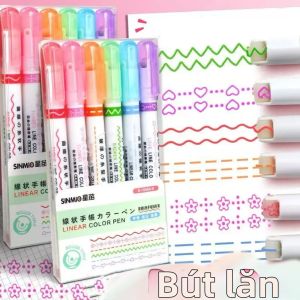 Bộ 6 Bút Đánh Dấu Viền Gợn Sóng Khô Nhanh Nhiều Màu Sắc Họa Tiết Vui Nhộn Lý Tưởng Cho Việc Ghi Nhật Ký Lập Kế Hoạch Làm Thủ Công Dành Cho Học Sinh